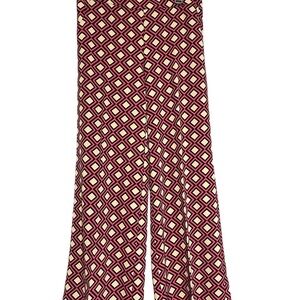 New York & Company Red and Cream Wide Leg Pants